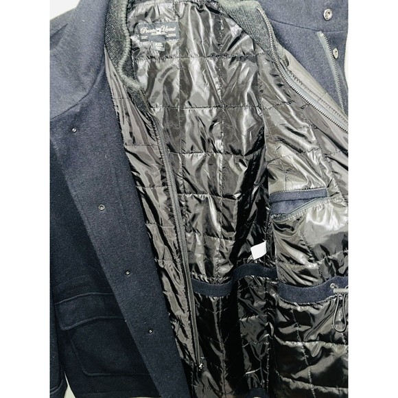 Pronto Uomo Black Wool Blend Double Lined Peacoat Jacket Men’s Sz XXL RARE HTF - Picture 3 of 7